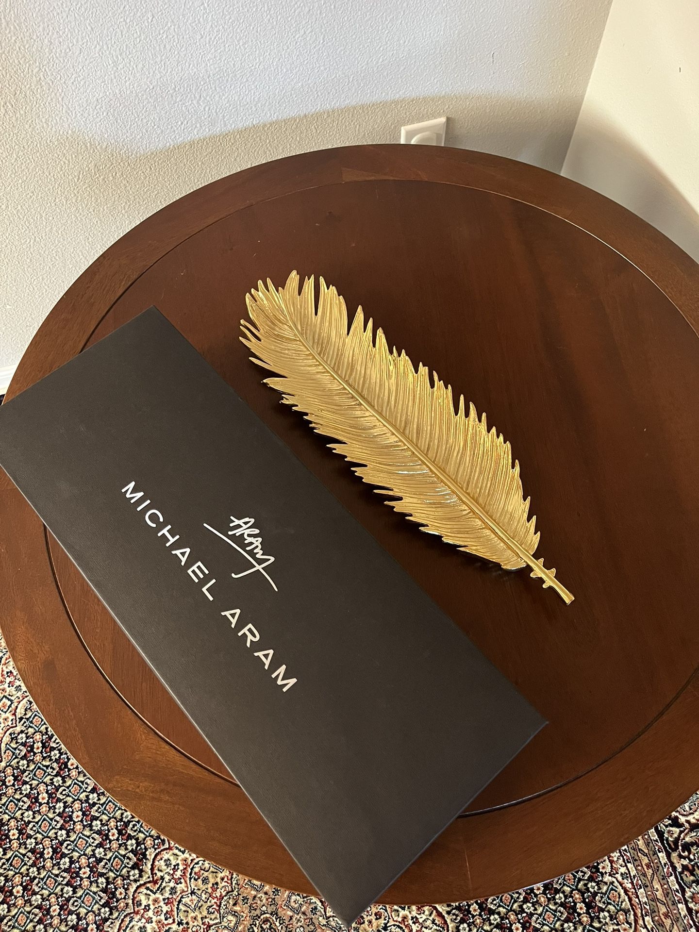 Michael Aram Gold Sago Palm Bread Plate. New.
