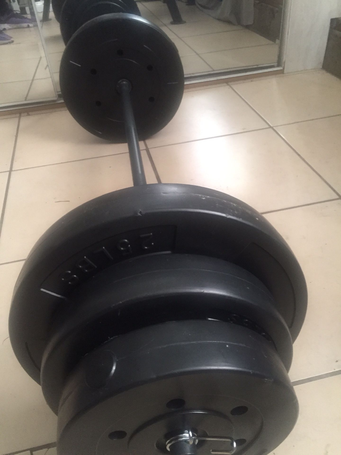 Gym Equipment Barbell with 100lb weight set