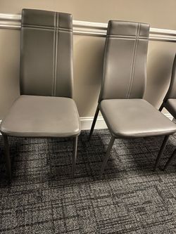 Selling 4 Modern Gray Dining Chairs