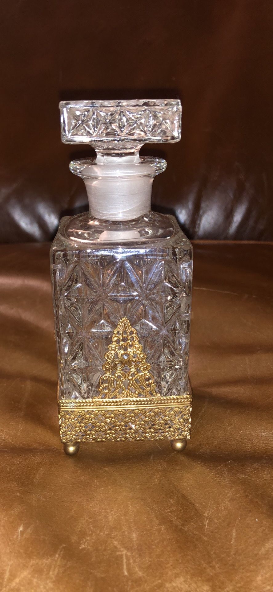 Vintage pressed glass perfume bottle