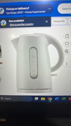 Mainstays 1500 W 1.7 L 5 cup electric kettle, white with detachable base