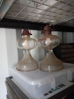 Antique oil lamps