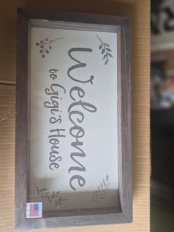 Welcome to Gigi's House Framed Wood Sign