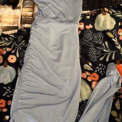 Runched Satin Slip Dress