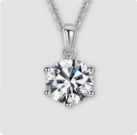 Moissanite Stud Necklace