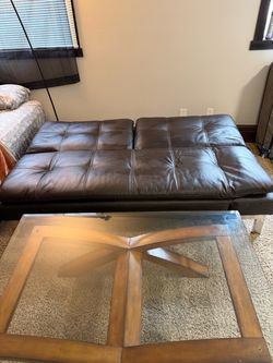 Coffee table and sofa