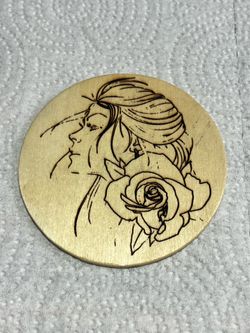 Handmade Wooden Woman Rose Fridge Magnet Pyrography Wood Burned Art Decor