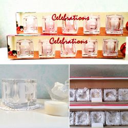 *P-E-A-C-E Glass Votive Candle Set - Frosted / Clear