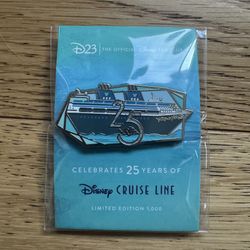 DISNEY D23 Exclusive DISNEY CRUISE LINE SHIP BOAT 25th Anniversary Pin LE 1000