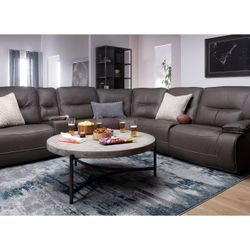 Sparrows Ultimate Grey Power Reclining 6pc Sectional w/ Power Headrest