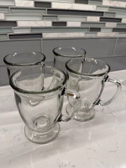 Set of 4 Clear glass mugs