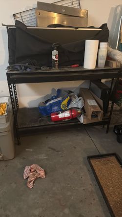 Black garage shelving. NEED GONE!