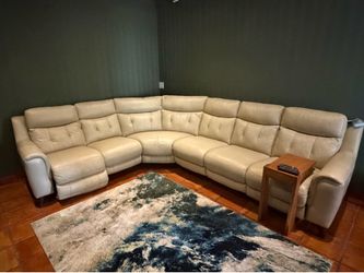 City Furniture Travis Light Beige Fabric Medium Dual Power 2-arm Reclining Sectional