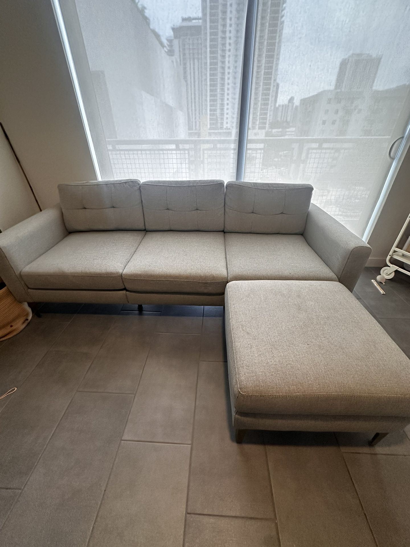 Burrow Grey Sofa w Ottoman