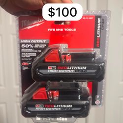 Brand New Milwaukee M18 18V Lithium-Ion HIGH OUTPUT CP 3.0Ah Battery Pack (2-Pack)
