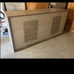 Vega White and Gray 6 Drawer Dresser