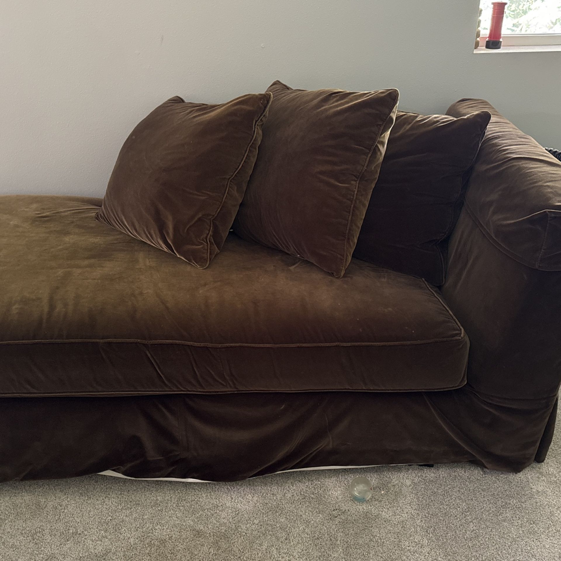 Ralph Lauren Chaise sofa Brown Velvet 