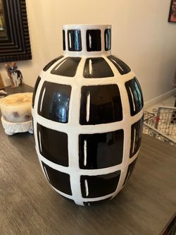 Brown  and White Ceramic Vase