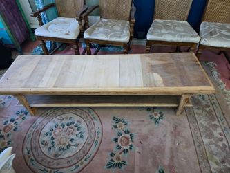 Wooden Coffee Table Bench
