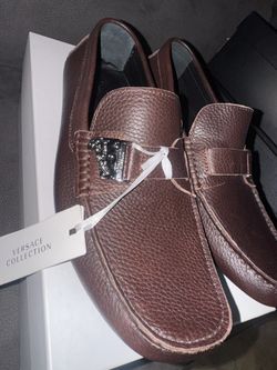 Versace Brown leather loafers Size 10(43E) $80