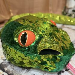 Large Python Snake Puppet W/rhinestoned Apple