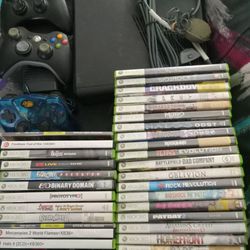 XBox 360 With Headphones And Games