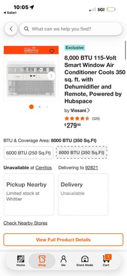 Vissani 8000 BTU Smart Window Air Conditioner