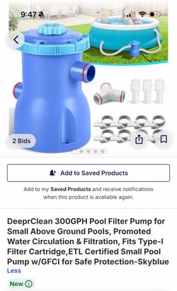 DeeprClean 300GPH Above Ground Pool Filter Pump