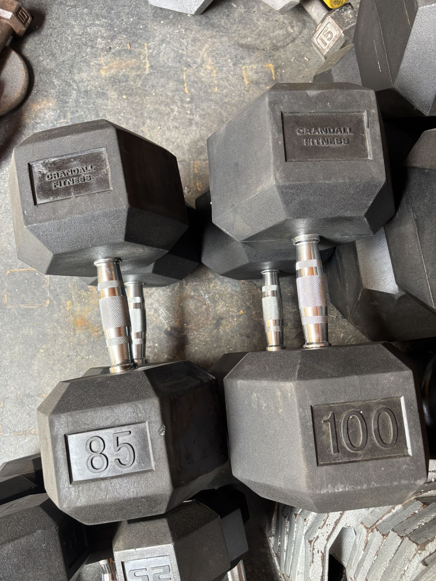 Hex Rubber Dumbbells
