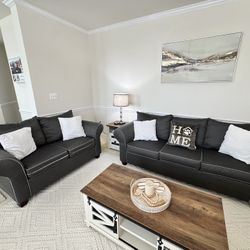 Gray Sofa Set (Sofa + Loveseat + Chair) – Great Condition – Moving Sale