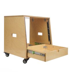 8U DIY SLANTED STUDIO RACK WITH 8U RACK SPACE, EXTRA 2U DRAWER