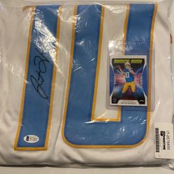 Justin Herbert Autographed Jersey Two rookie cards
