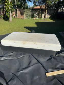 Twin Bamboo Memory Foam Mattress and Silver Bedroom Set