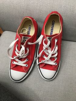 Red converse shoes