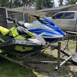 Pair 2023 Yamaha VX 80 Hours & 2024 Sea-Doo TRIXX Only 30 Hours. Continental Trailer. Titles & Registration & 