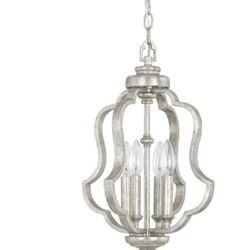 Blair 4 Light 12" Wide Taper Candle Pendant. Finish: Antique Silver. Height:18.5 in. Width:12 in. Open box inspected: MSRP $398.00. Our Price $201 + s