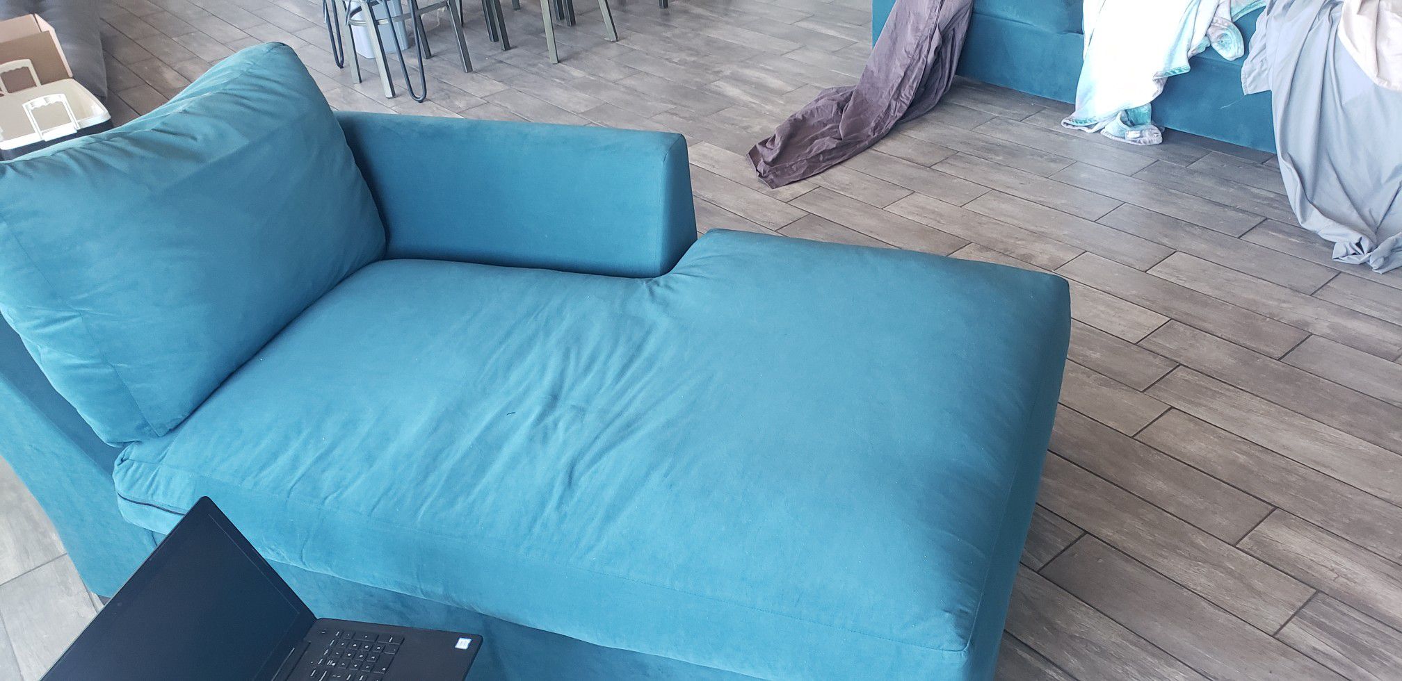Teal Couch 2 Piece Sectional