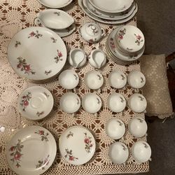 Vintage Moss Rose china by Japan Bread And Salad Plates set 
