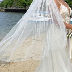 Pearl Mid Length Wedding Veil
