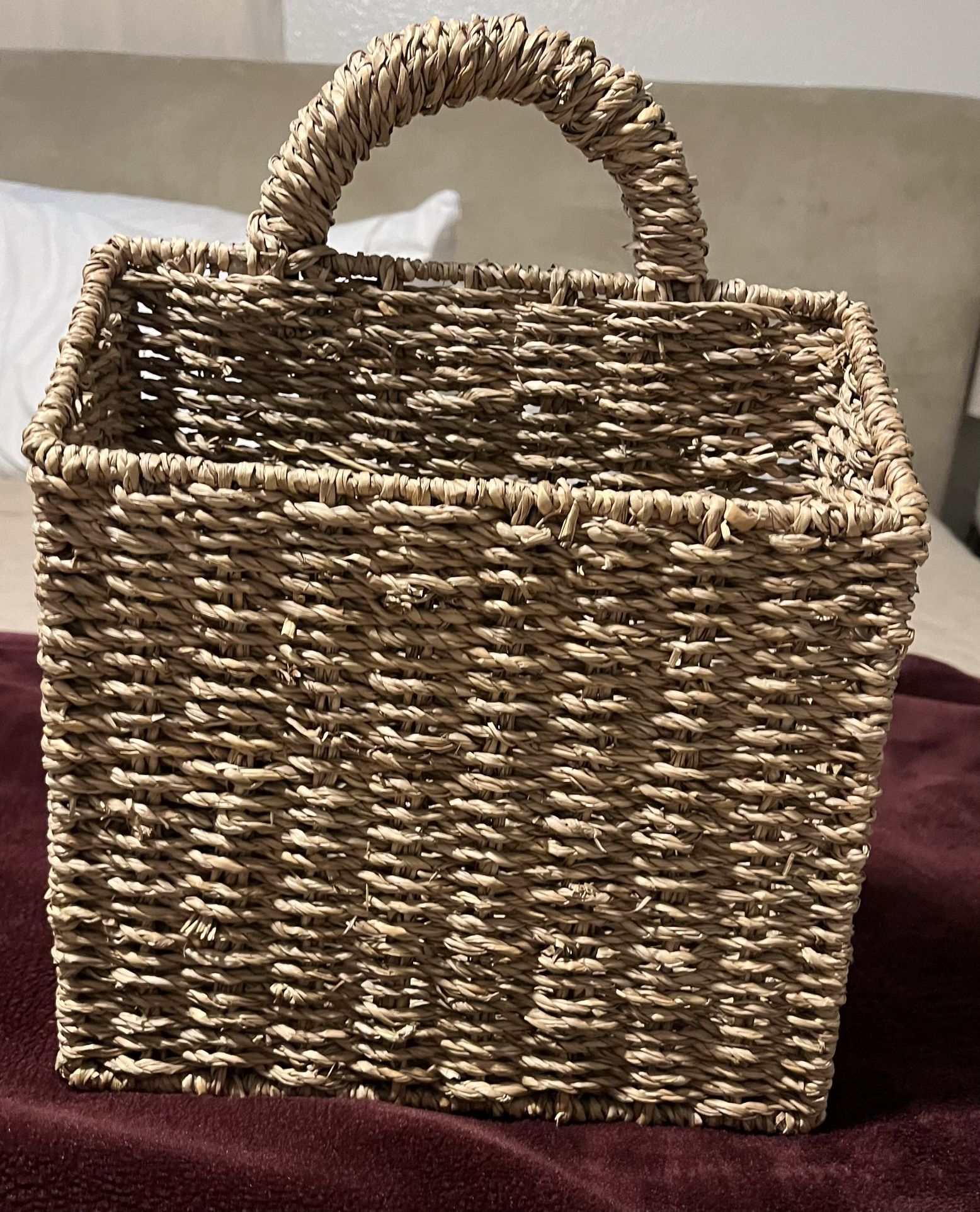 Hanging Wicker Mail Basket