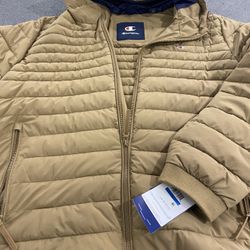 XL brown champion jacket puffer 