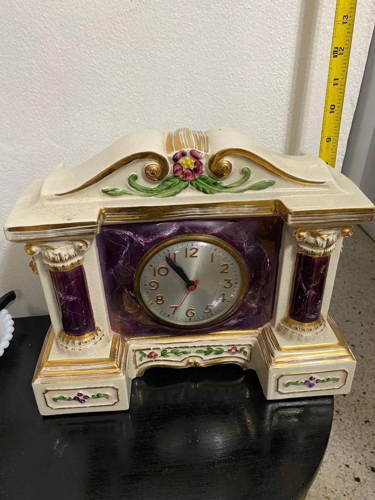 Adorno Antiguo Porcelana Diseño Reloj