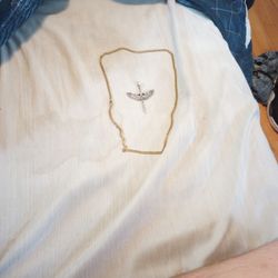 Mens Gold Chain With Silver Pendant