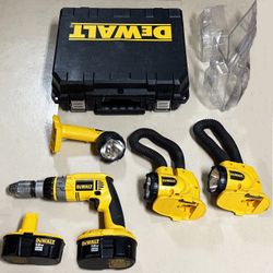 Vintage DeWalt Drill and Accessory Set with Case