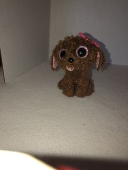 Ty Beanie Boos 8” Maddie the Brown Dog  w/Pink Bow Plush  Retired