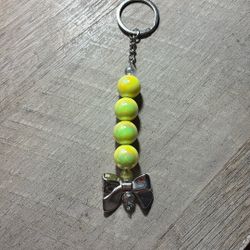 Neon Yellow Handmade Key Chain/ Purse Pendant Charm 
