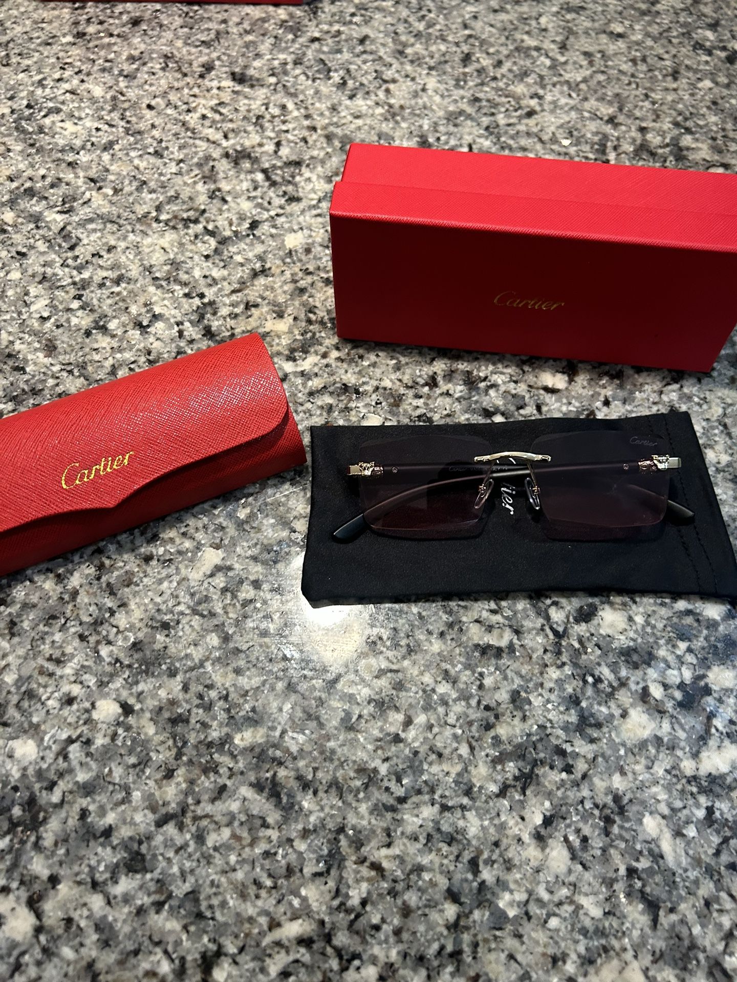 Black And Red Gradient Cartier Frames