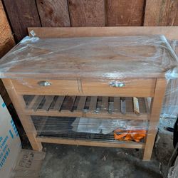 Kitchen Island With Storage And Wine Rack 