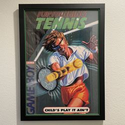 Vintage 1993 Nintendo Game Boy Top Rated Tennis Framed Poster