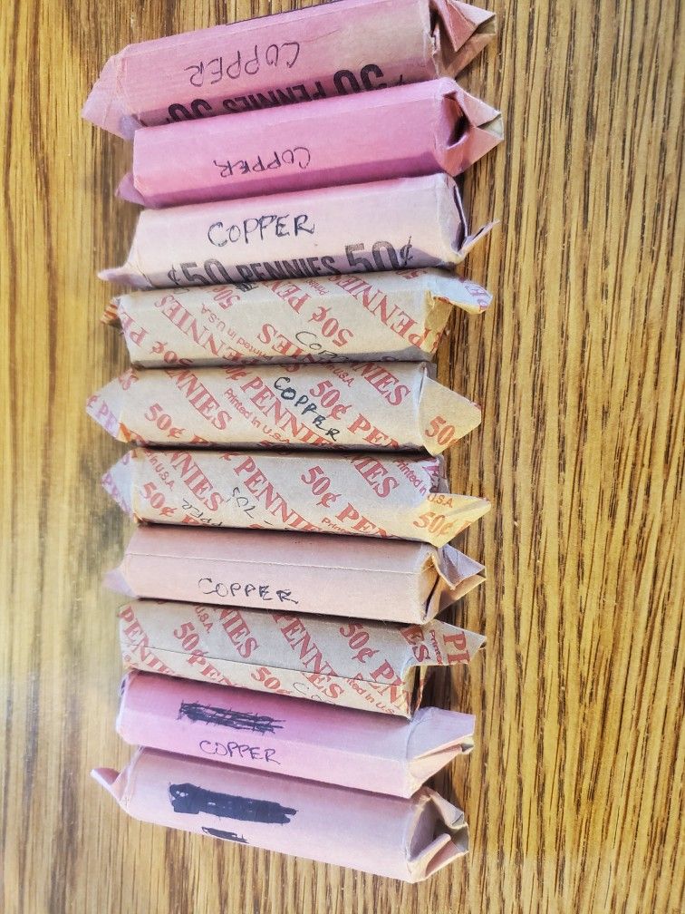 10 Rolls of Copper Pennies